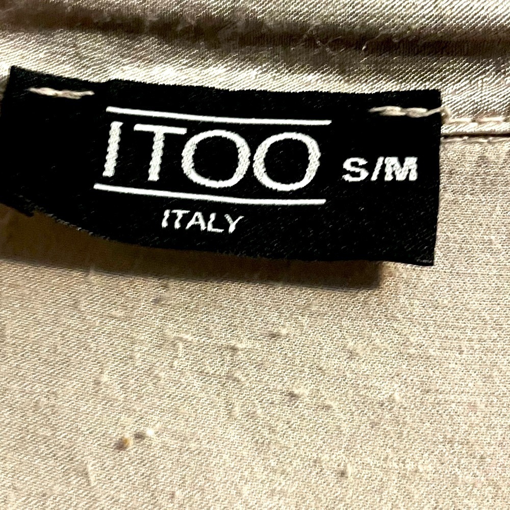ITOO Made in Italy boho metallic tan lace sleeve top medium / large Women - Picture 3 of 7